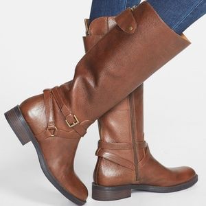 Nordstrom Enzo Angiolini Brown Buckle Riding Boots